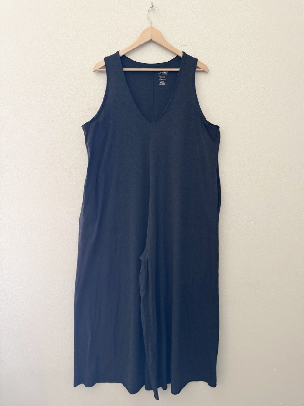 Natural Life Wide leg Jumpsuit One Size Charcoal Sleeveless V Neck Casual Lounge - Picture 5 of 11